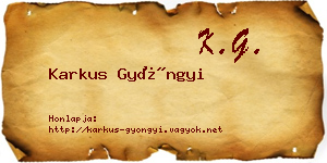 Karkus Gyöngyi névjegykártya