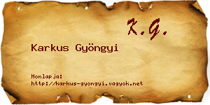 Karkus Gyöngyi névjegykártya
